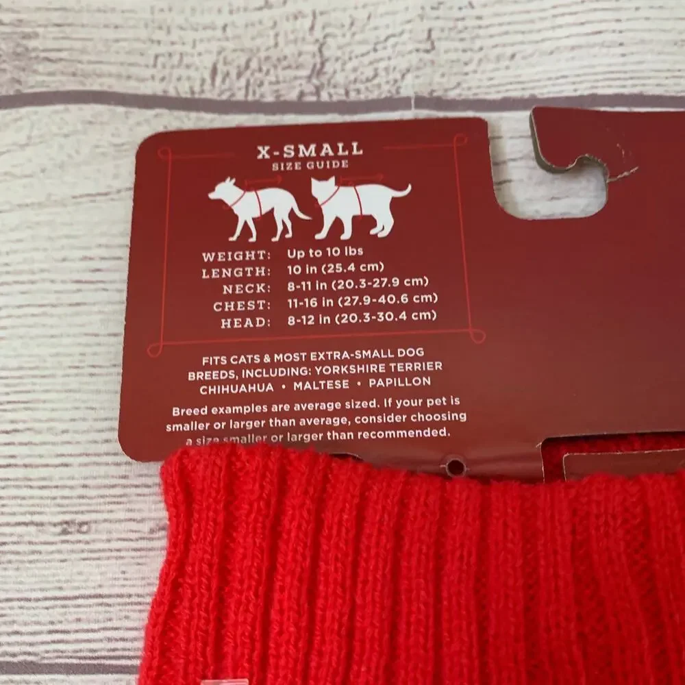 Wondershop at Target Red Knit Pet Sweater Pullover Size XS Up To 10lbs Cat Dog